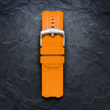 OCEAN Dark Orange Strap, Silver Buckle